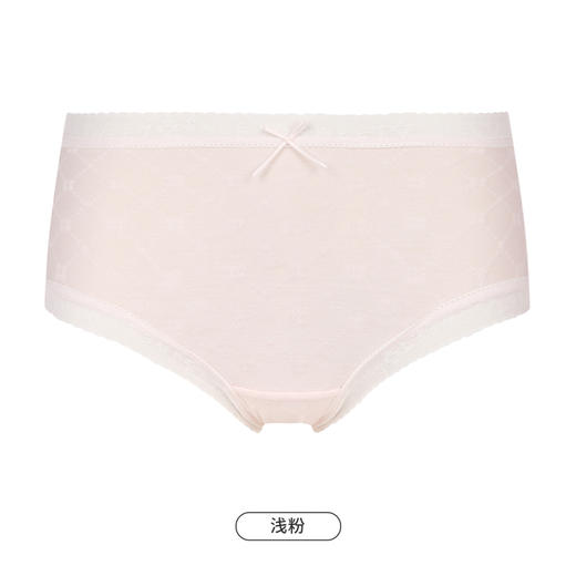 都市丽人基础系列舒肤棉内裤女棉提花纯棉女士内裤中腰平角内裤LK45A9 商品图11