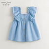 马克珍妮女童凉感透气天丝飞袖连衣裙背心裙儿童裙子夏装240651 商品缩略图3