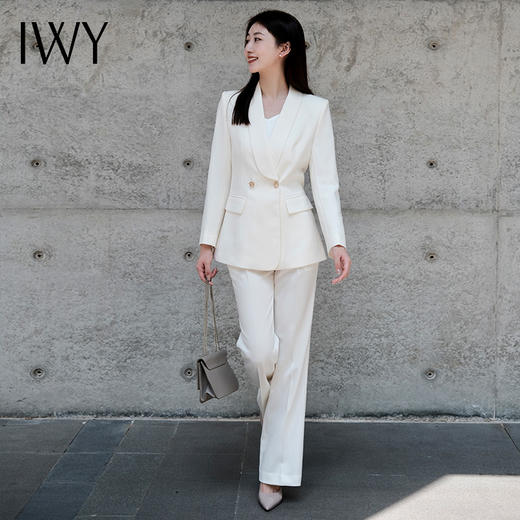 IWY/白色西装套装女新款休闲宽松西装外套医美上班正式场合工作服C14219+P34219 商品图3