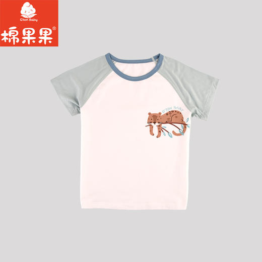 棉果果夏季新品5A抗菌纯棉80-130码男童套头T恤M211140224345 商品图0