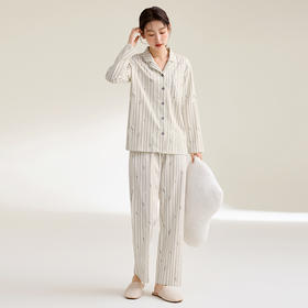 康妮雅女式长袖长裤开襟套装