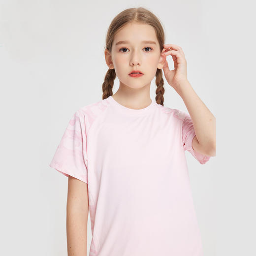 【运动必备，吸湿速干】夏季新款儿童男女童提花短袖速干衣童装运动速干健身外穿打底杉 商品图1