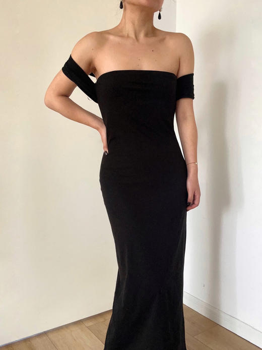 My Dearest｜1139DRBK POTION MIDI DRESS [ 黑色针织抹胸连衣裙] 商品图5