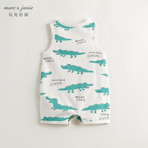 [凉感透气]马克珍妮男宝宝趣味鳄鱼连体衣婴儿爬服夏装新款240521 商品图1