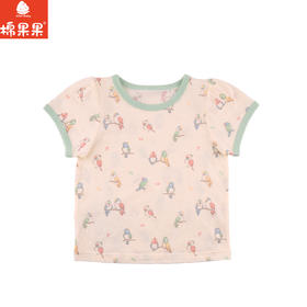 棉果果夏季新品5A抗菌纯棉80-130码女童套头T恤M221140224355