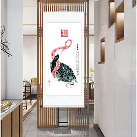 大易禅之韵·吉祥丝绸画——龟蛇挂画