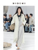 HIDEMI【佟丽娅同款】奶油米极简设计感大翻领斜纹廓形收腰长风衣 商品缩略图1