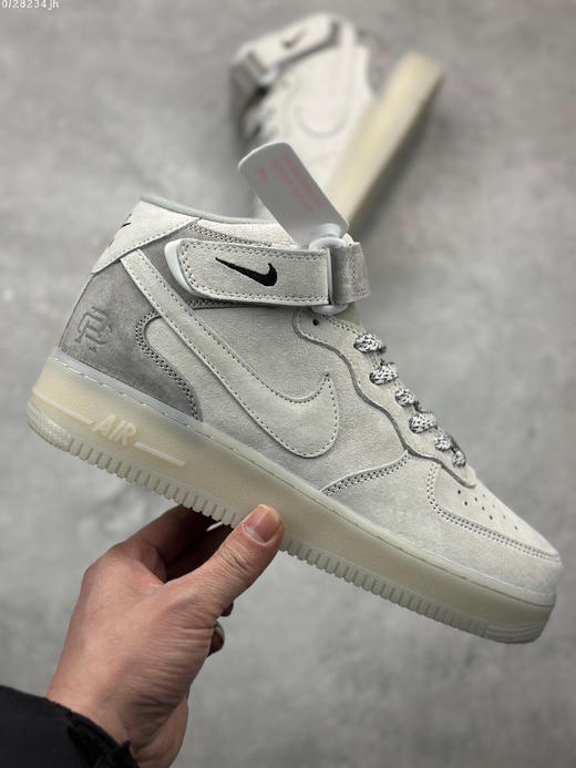 夏日特惠💰460 公司级 Nike Air Force 1 Mid 灰蓝橙麂皮 空军一号中帮休闲板鞋 商品图3