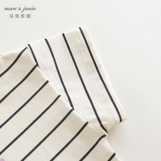 【凉感透气】马克珍妮女童圆领条纹短袖T恤2024年夏装新款240768 商品图3