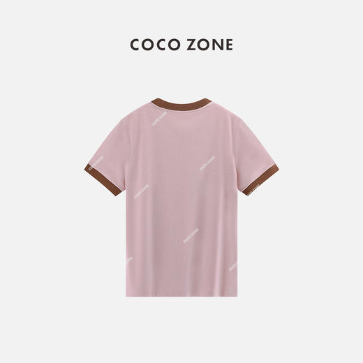 ZONE2024"粉柔T"早春时尚撞色字母设计感短袖T恤CC1A0613 商品图1