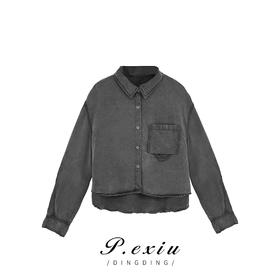 04-4潘依绣丁丁宠粉秋季新款复古水洗休闲宽松显瘦牛仔外套 D5999