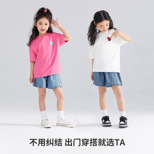 【清仓捡漏】【冰瓷棉】【120-165】【可可鸭】女童短袖T恤半袖印花上衣（棉95% 氨纶5%） 商品图4