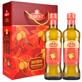 易贝斯特橄榄油中国红礼盒500mlx2
