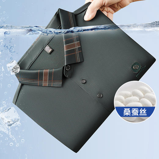 【桑蚕丝】【新款DWN】大依优型大码短袖Polo衫翻领加肥加大男装大号大码上衣男士休闲半袖夏季 商品图0