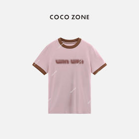 ZONE2024"粉柔T"早春时尚撞色字母设计感短袖T恤CC1A0613