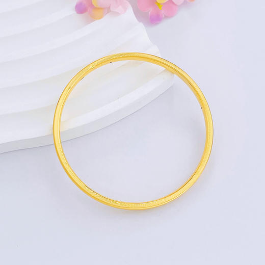 【限时克减150元】足金 3D硬金固口空心CNC猫眼手镯（面宽约3.9-4.3mm，厚约2.6mm）(N3DSZ00083)（预售产品下单后不退款不退货不换货不补差价） 商品图1