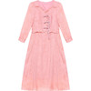 QYM-6628106中式连衣裙复古盘扣长袖粉色中长裙时尚女装高腰A字裙 商品缩略图4
