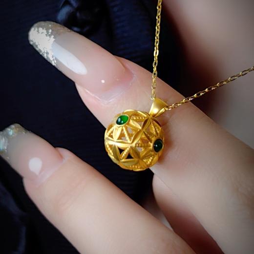 18K镶嵌翡翠项坠【诸事圆满】 商品图7