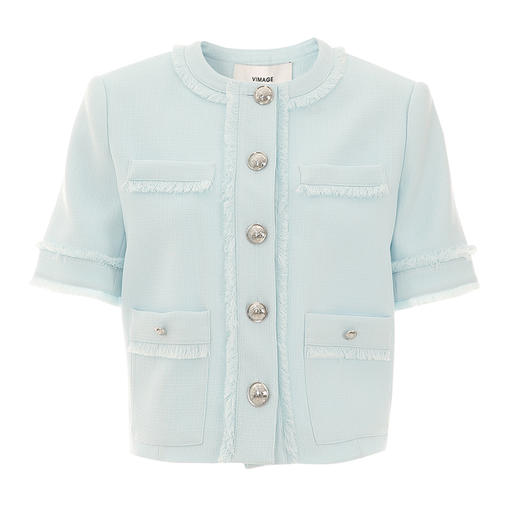 VIMAGE纬漫纪春季新款时尚气质小香风短外套V2103713 商品图6