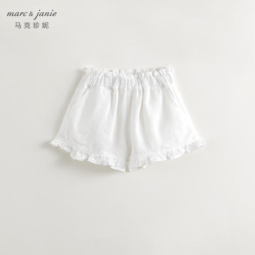 马克珍妮2024年夏装新款女童天丝透气凉感花边牛仔短裤240616 商品图1