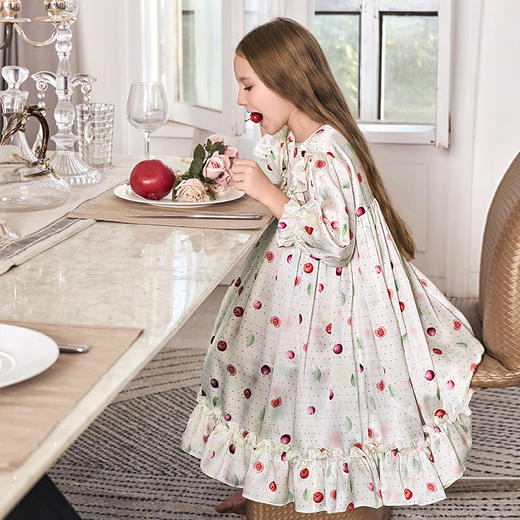 SOLO SETA22姆米真丝儿童睡裙女桑蚕丝印花连衣裙2025秋冬丝绸新款 商品图4