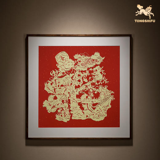 铜师傅 手工錾刻 铜雕画《福之十二生肖》客厅装饰玄关画 背景画 商品图0
