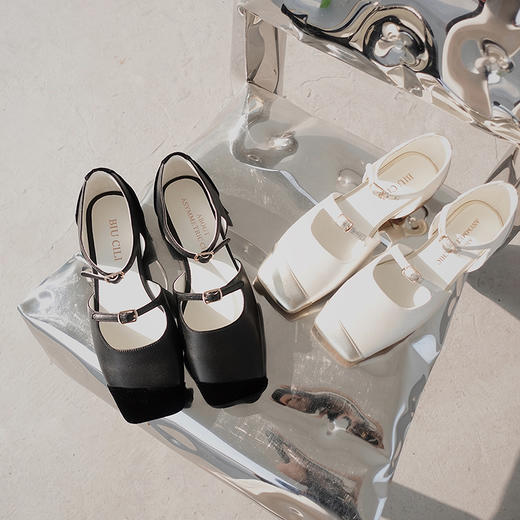 BIUCILI 原创设计 新中式丝绒真丝布芭蕾舞鞋中空玛丽珍女单鞋 商品图4