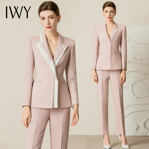 IWY/高端粉色西装套装女春季新款商务总裁职业装美容院正装231075CP1 商品图5