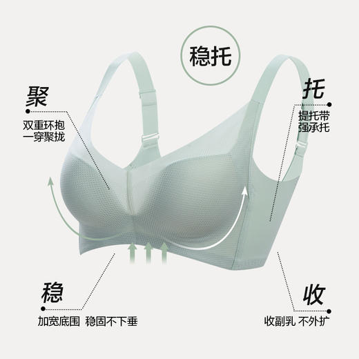 乳胶清凉百搭文胸 纯乳胶3/4厚杯锁边无痕  聚拢上托恒温体验 商品图4