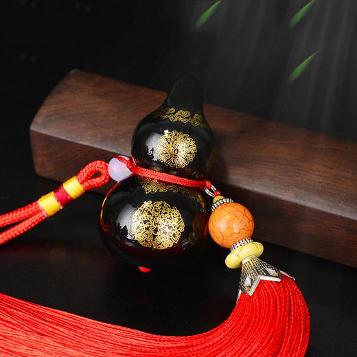 泰山墨玉葫芦挂件车内吊坠车载后视镜饰品挂件 商品图0