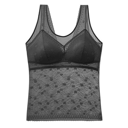 【轻盈透气，美体塑形】法式宽肩网纱，圆领性感蕾丝，突显性感曲线，舒适透气，穿着轻盈，清新凉爽，无钢圈轻塑修身美体，一体式胸垫舒适透气！ 商品图9