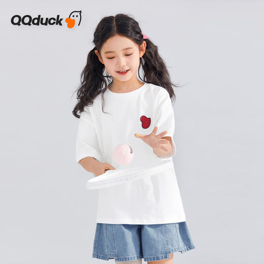 【清仓捡漏】【冰瓷棉】【120-165】【可可鸭】女童短袖T恤半袖印花上衣（棉95% 氨纶5%） 商品图7