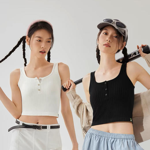 (包邮)半练U领纽扣背心(三种颜色) 商品图0