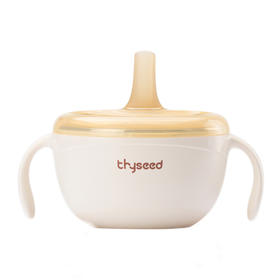 Thyseed世喜小月龄辅食碗 婴儿宝宝专用喝汤吸管碗米糊杯新生儿喂水碗不锈钢套装0岁+