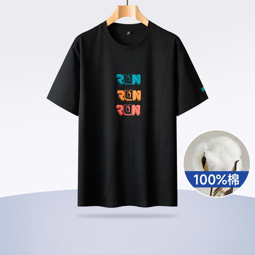 【100%棉】【新款DPS】大依优型大码圆领短袖T恤夏季加肥加大肥佬休闲宽松透气上衣男士半袖夏装潮款 商品图0