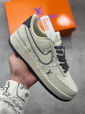 夏日特惠💰490 公司级 # 路易威登 Louis Vuitton 联名定制 Nike Air Force 1 Low '07米卡其花纹 空军低帮休闲板鞋