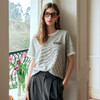 OLrain欧芮儿黑白色短袖T恤女夏季2024年新款小香风圆领针织上衣 商品缩略图1
