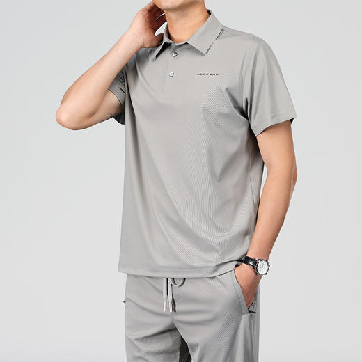 【冰丝高弹套装】【新款DWN】大依优型大码短袖Polo衫套装加肥加大男装大号大码上衣男士休闲半袖夏季 商品图1