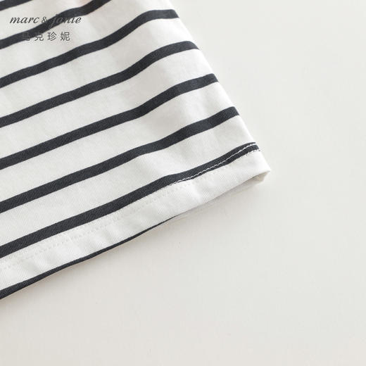 马克珍妮2024年夏装新款男童黑白条纹机器人纯棉短袖背心240532 商品图5