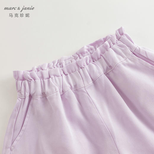 马克珍妮2024年夏装新款女童天丝透气凉感花边牛仔短裤240616 商品图3