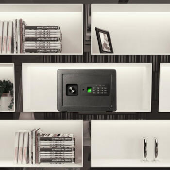 得力（deli）保险柜 家用办公指纹密码保险箱小型隐藏保密柜入墙入柜私密箱 财务专用25cm曜黑 商品图3