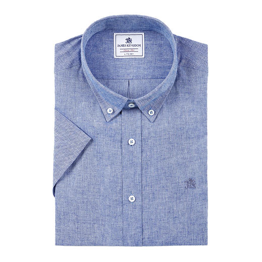 【棉麻短袖   1件99/2件180/3件258】占姆士夏季棉麻短袖衬衫舒适透气休闲薄款短衬 商品图3