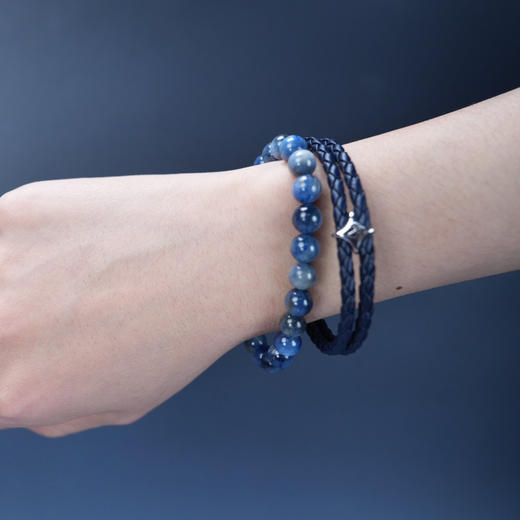 北京仓｜Alexander Lynggaard-Bolo-蓝色 皮革 双层 手链［丹麦设计师］ 商品图4