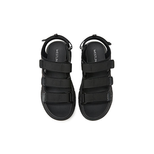 西遇户外运动凉鞋男新款夏季休闲黑色增高厚底沙滩鞋外穿拖鞋21945530 商品图1