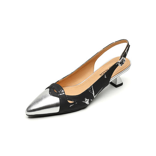 【预售5天】国风优雅，真皮拼接包头后空凉鞋CQSJ&2938 商品图9