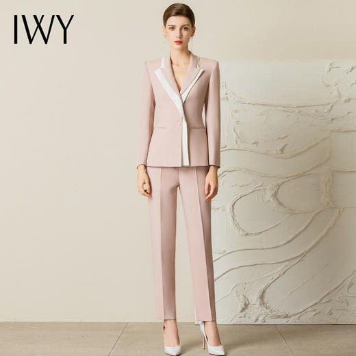 IWY/高端粉色西装套装女春季新款商务总裁职业装美容院正装231075CP1 商品图4