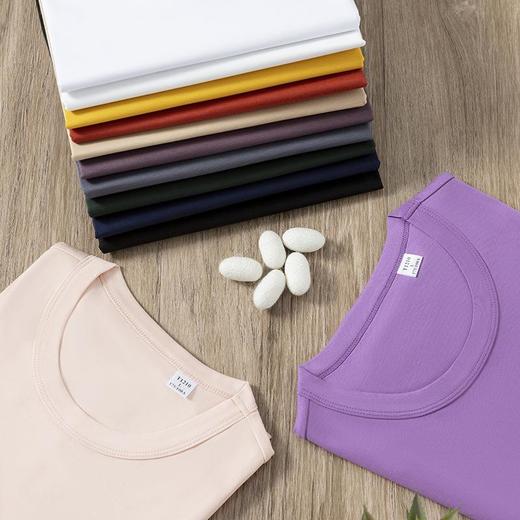 2024新款190g双面丝光棉男式短袖t恤厂家纯色圆领t恤春夏装新疆棉 商品图2