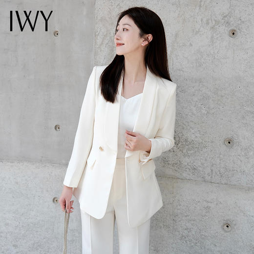 IWY/白色西装套装女新款休闲宽松西装外套医美上班正式场合工作服C14219+P34219 商品图6