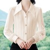 TZF-衬衫女长袖2024年春装新款设计感小众时尚纯色衬衣肌理感高档小衫 商品缩略图2