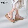Safiya/索菲娅2024 夏季仙女风水钻一字带松糕厚底坡跟凉鞋 SF42115404 商品缩略图2